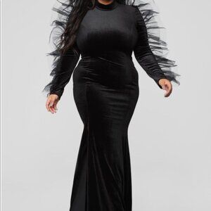 Black velvet dress